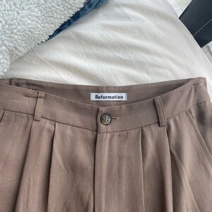 Reformation Mason Pants in Mushroom